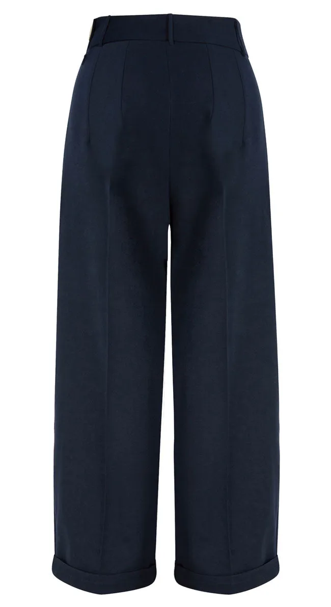 1930s and 40s Classic High Waist Wide Leg Trousers