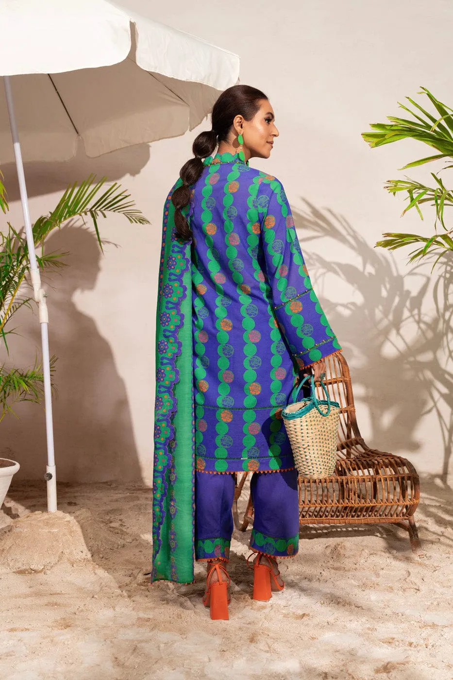 3 Pc Printed Poly Viscose Suit With Poly Viscose Dupatta