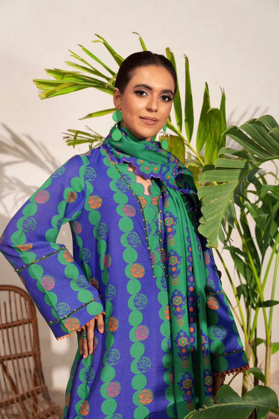 3 Pc Printed Poly Viscose Suit With Poly Viscose Dupatta