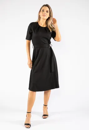 A-line dress with a tie-around belt