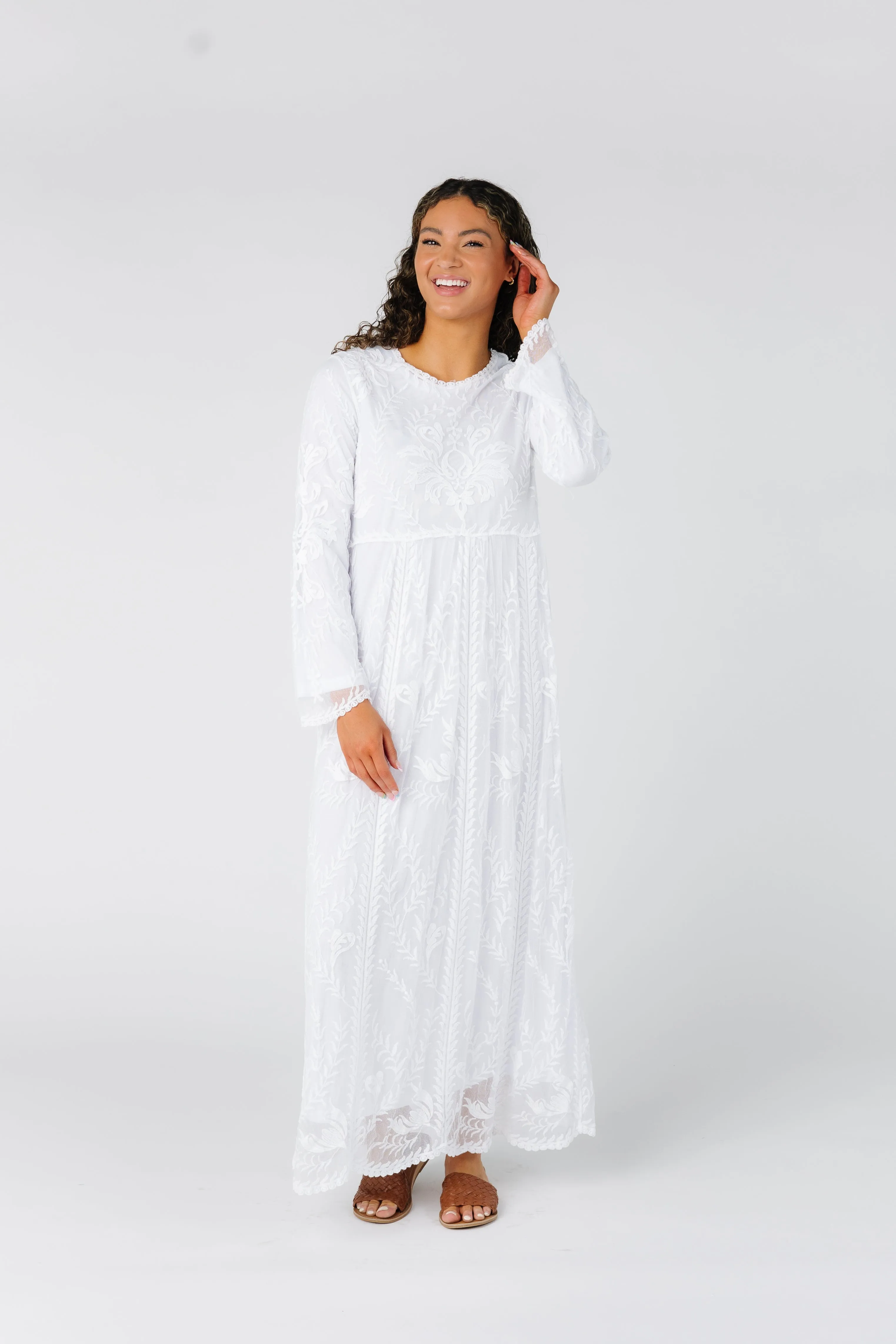 All Lace Pocket Embroidered Maxi Dress