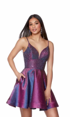 Alyce Paris A-Line Hot Stone Homecoming Dress 3167