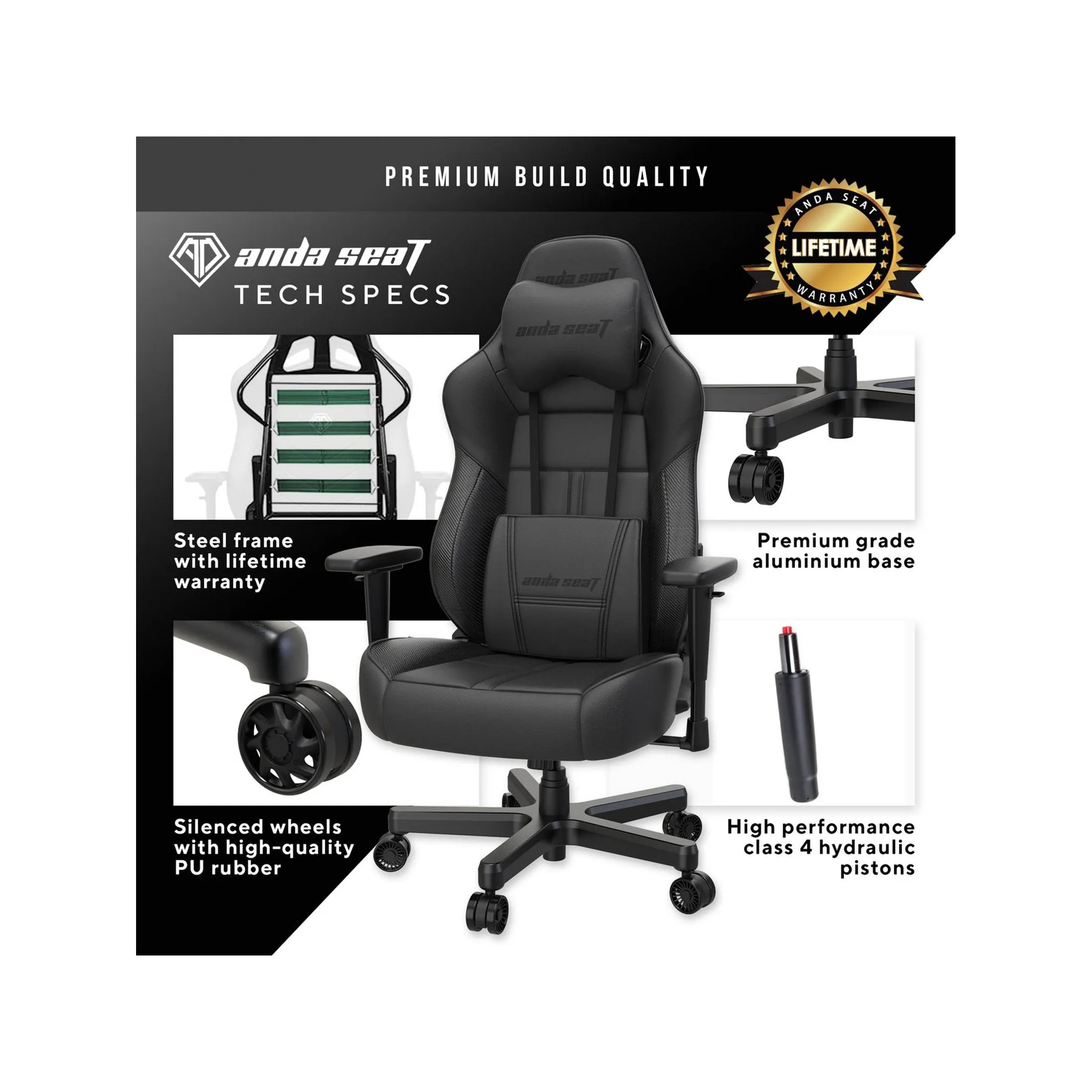 Anda Seat Dark Demon Dragon Gaming Chair (AD19-03-B-PV) - New