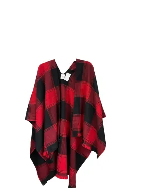 Black & Red Poncho Clothes Mentor, Size Onesize