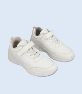 BU0001-WHITE-Kids School Shoes