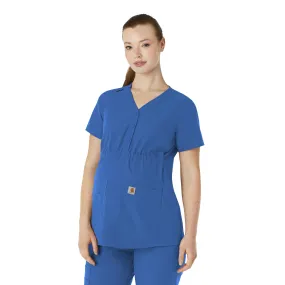 Carhartt Force Essentials Women's Henley Maternity Scrub Top - Royal