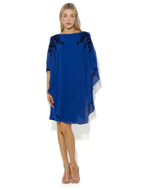 Celine Sapphire Chiffon Overlay Dress