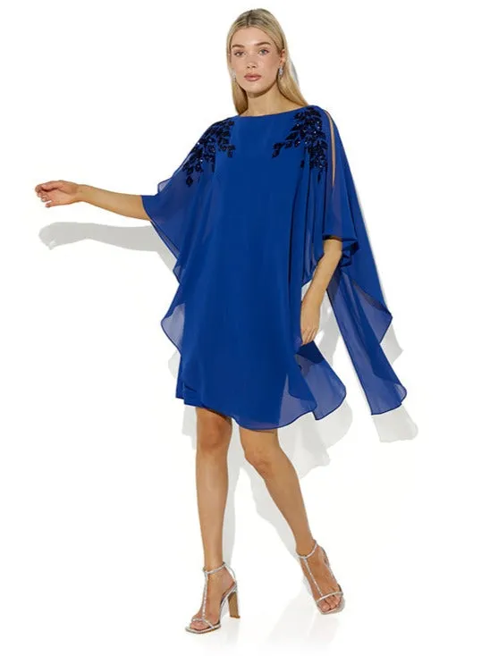 Celine Sapphire Chiffon Overlay Dress