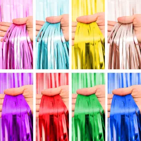 Curtain Color Foil Fringe Backdrop Decorative Cutting For Party, Birthday, Decoration