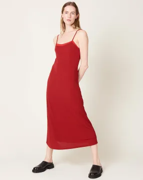 Double Layer Slip Dress in Brick