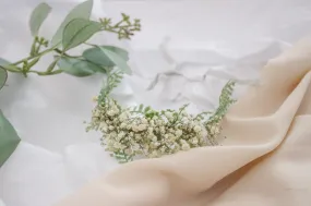 Dried Baby's Breath Flowers Flower Girl Crown, Baby Headband, Artificial Fern Bridal Crown