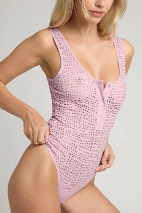 Eyelet Lace Bodysuit in Lilac