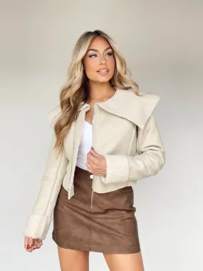 Faux Leather Shearling Jacket