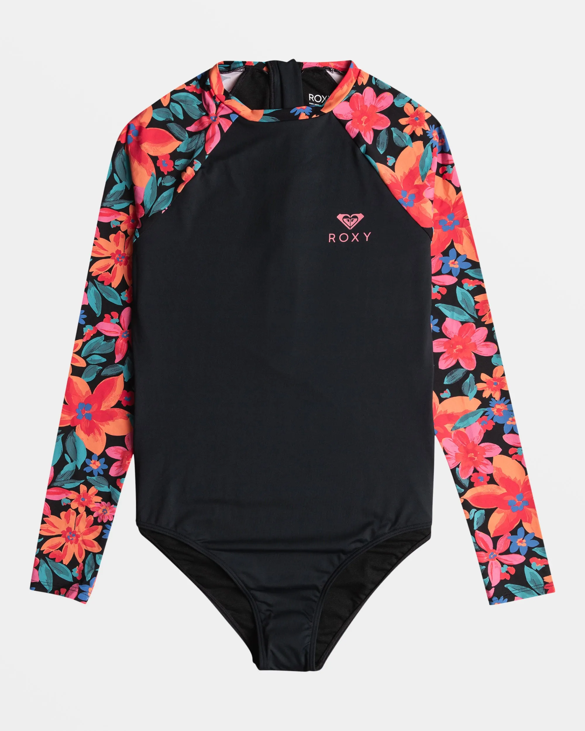 Floral Fiesta Long Sleeve Swimsuit - Anthracite Floral Fiesta