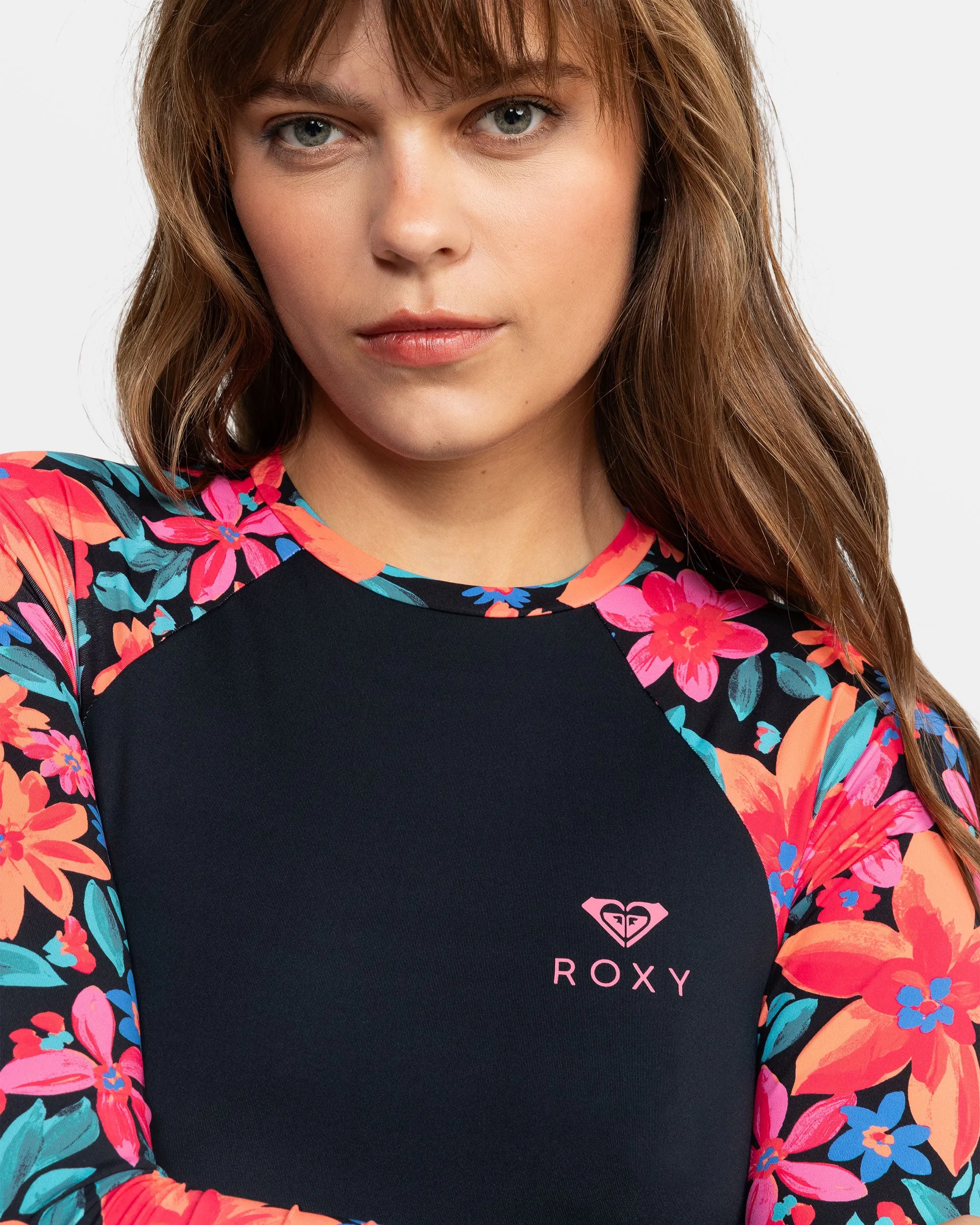 Floral Fiesta Long Sleeve Swimsuit - Anthracite Floral Fiesta