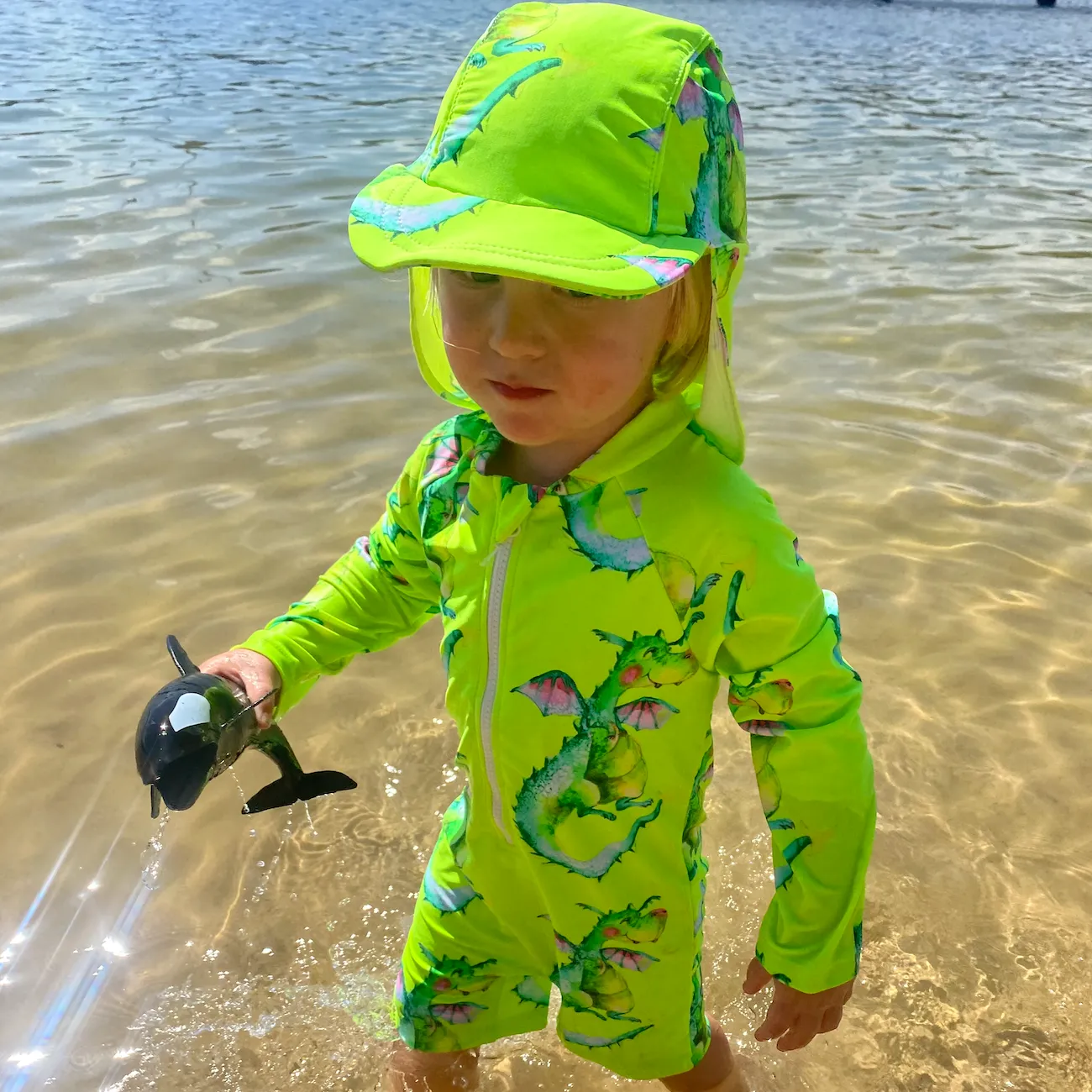 Fluro Dragon Unisex Long Sleeve Zip Swimmers