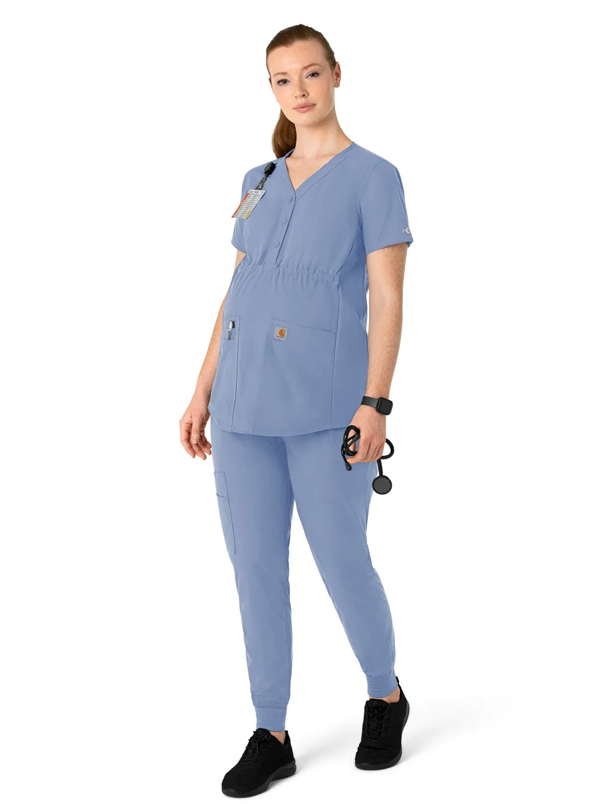 Force Essentials - Women's Henley Maternity Scrub Top