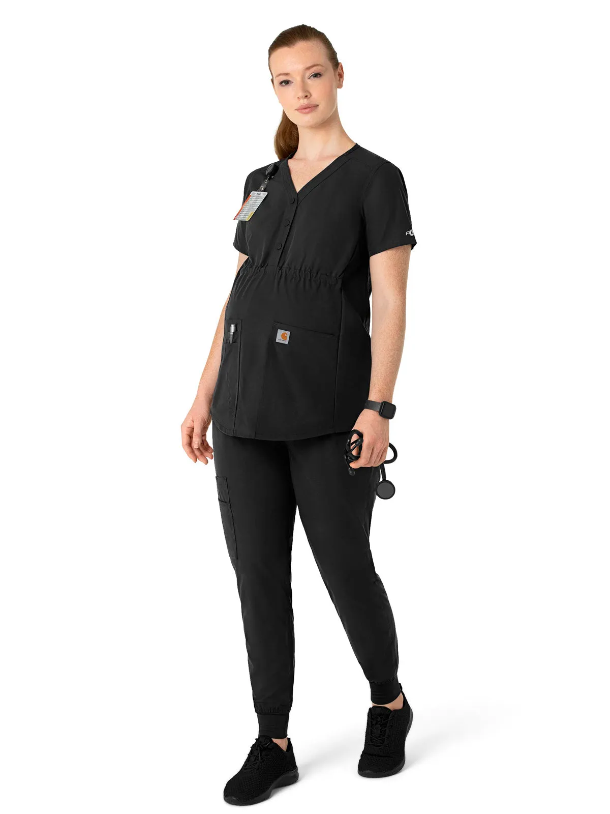 Force Essentials - Women's Henley Maternity Scrub Top