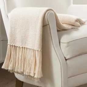 Ivory Handwoven Cotton Throw