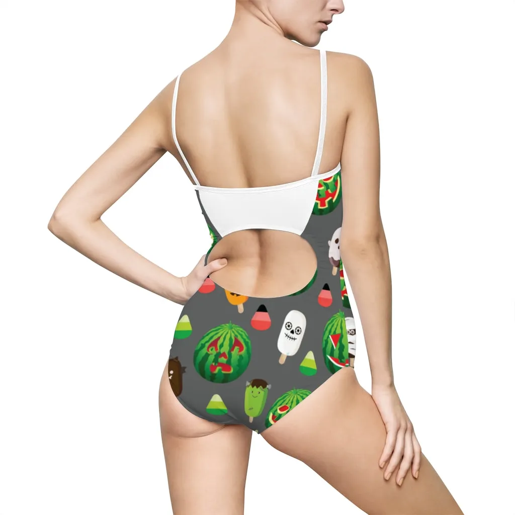 Jack-o-Melon One-piece Spaghetti Strap Swimsuit