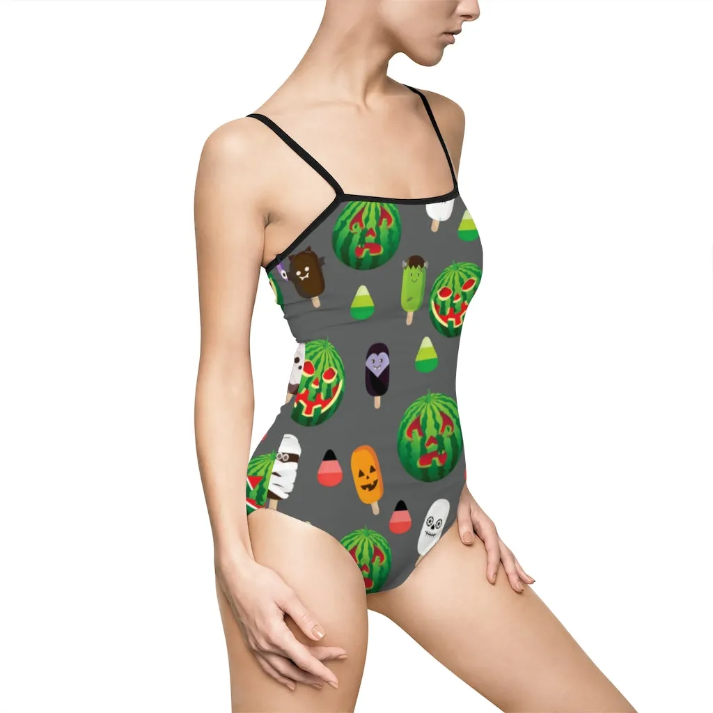 Jack-o-Melon One-piece Spaghetti Strap Swimsuit