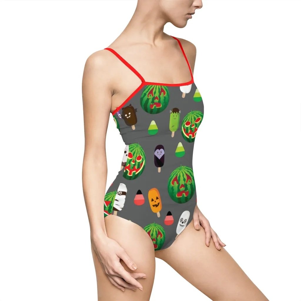 Jack-o-Melon One-piece Spaghetti Strap Swimsuit