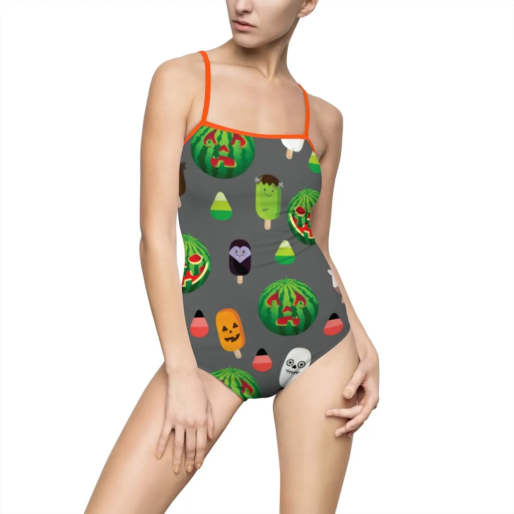 Jack-o-Melon One-piece Spaghetti Strap Swimsuit