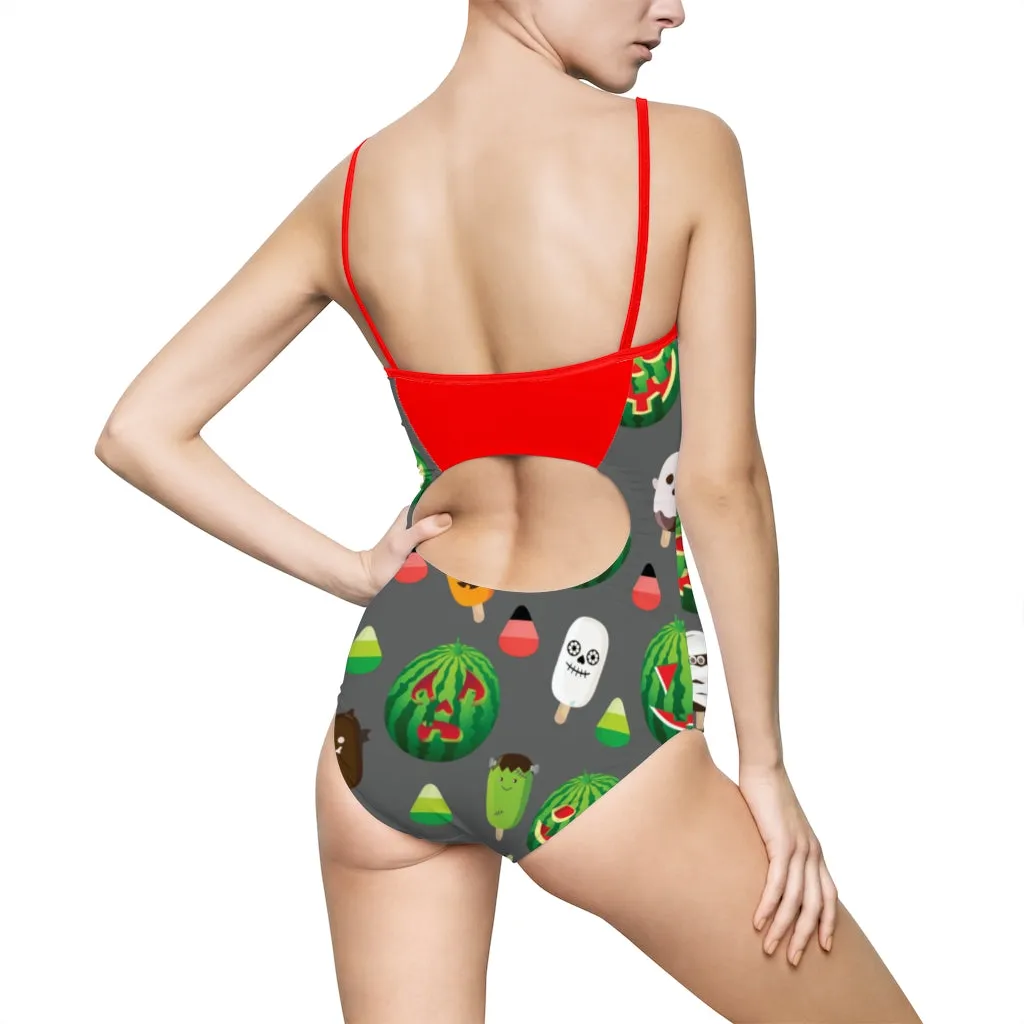 Jack-o-Melon One-piece Spaghetti Strap Swimsuit