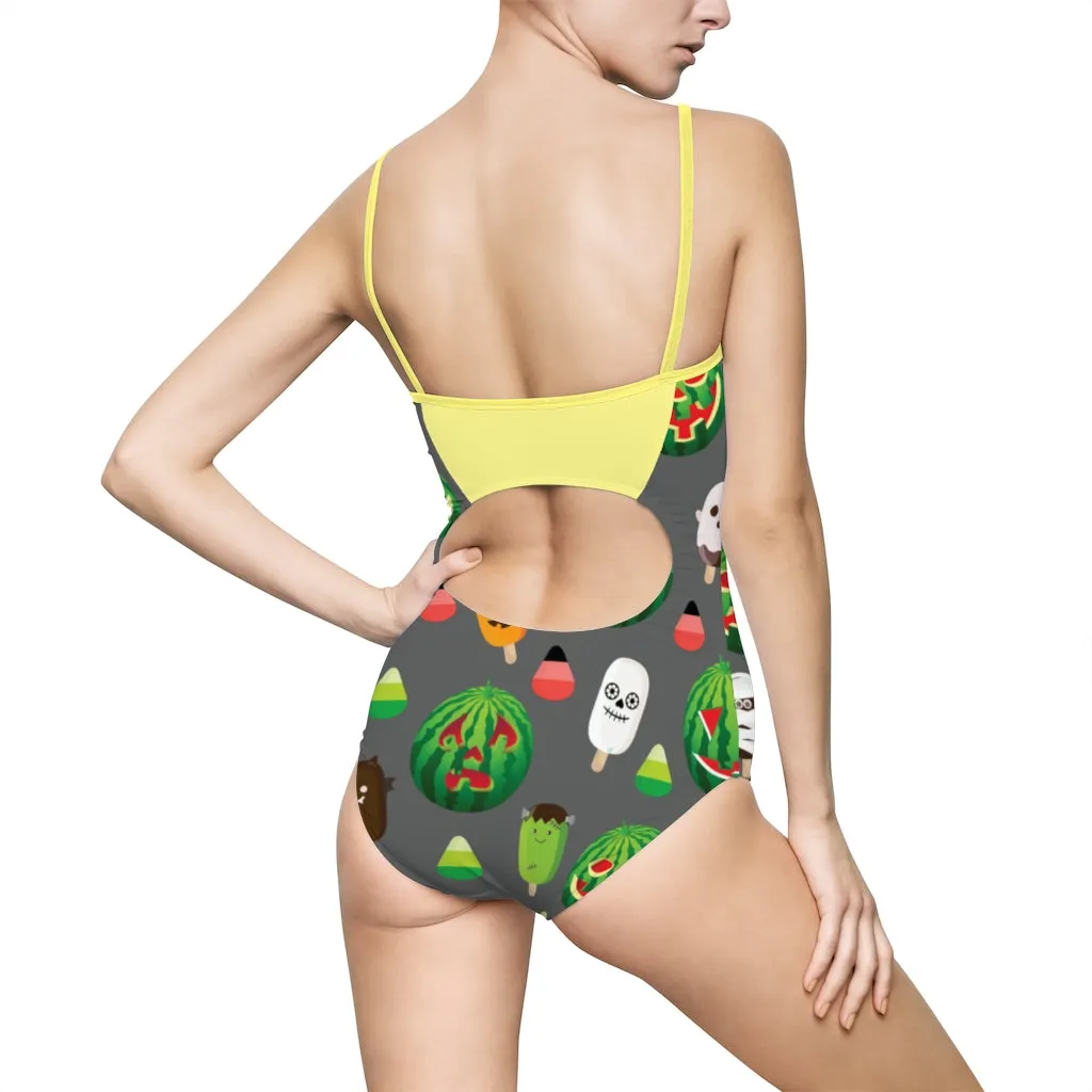 Jack-o-Melon One-piece Spaghetti Strap Swimsuit