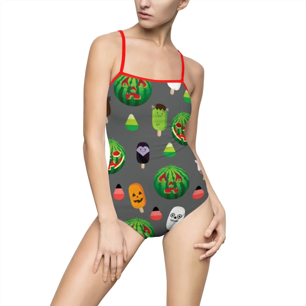 Jack-o-Melon One-piece Spaghetti Strap Swimsuit