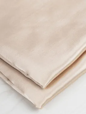 Korean Brushed Back Satin Kasha Lining Deadstock - Sand - Swatch