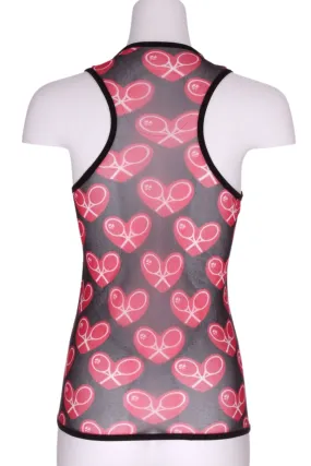 Limited Red Vee Tank with Heart Mesh Back