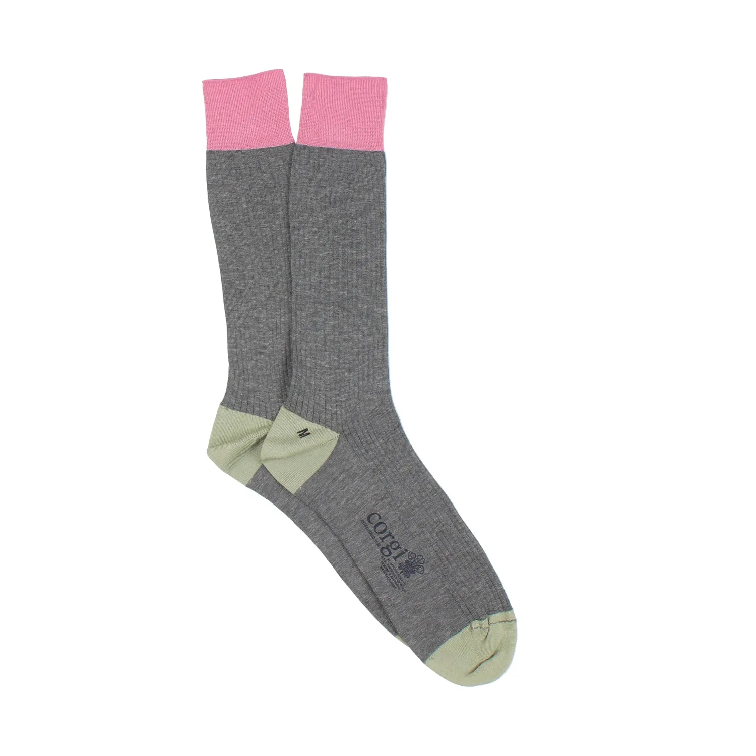 Men's Mercerised Cotton Contrast Socks