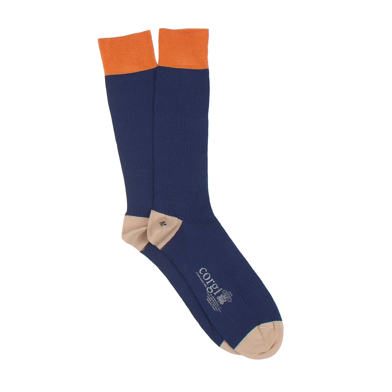 Men's Mercerised Cotton Contrast Socks