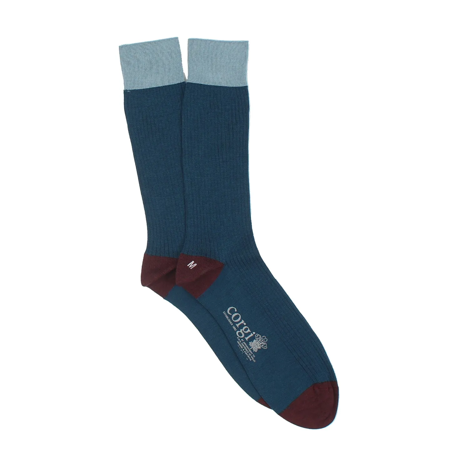 Men's Mercerised Cotton Contrast Socks