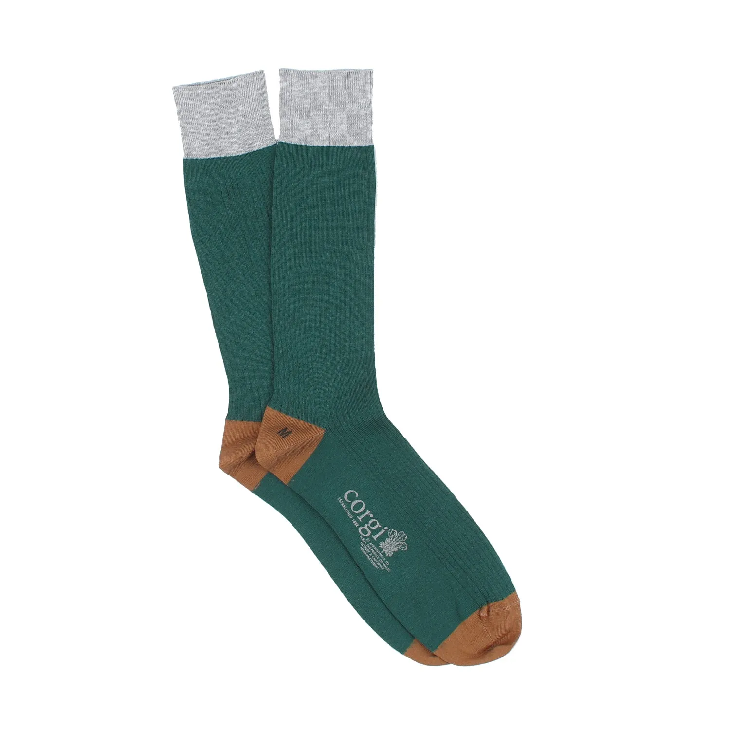 Men's Mercerised Cotton Contrast Socks