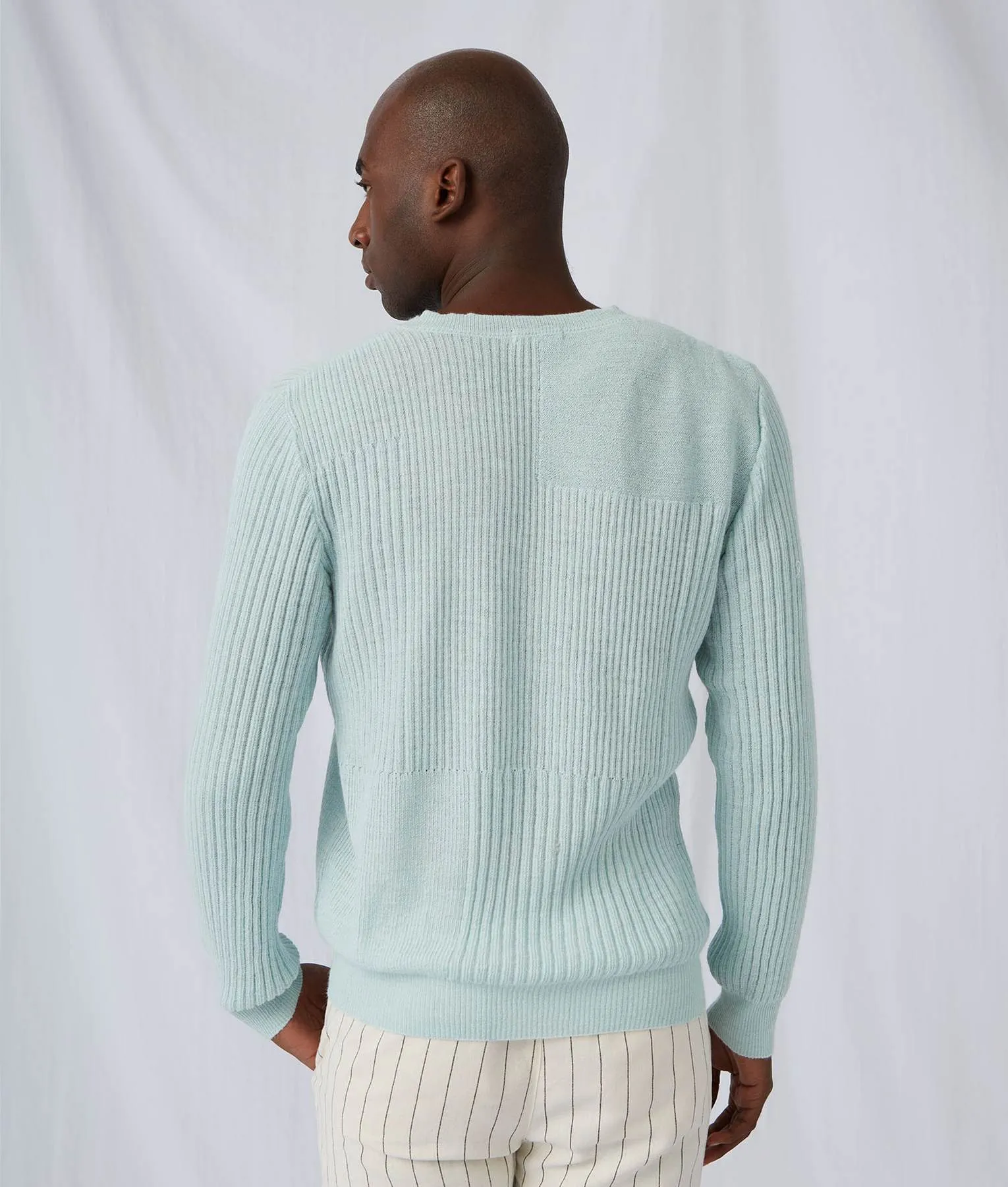 Men's Vee Neck Heavy Rib Sweater