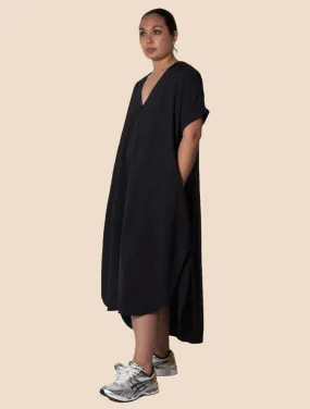 Plunge Neck Caftan (Black)