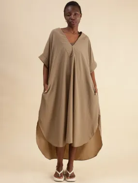 Plunge Neck Caftan (Pebble Stone)