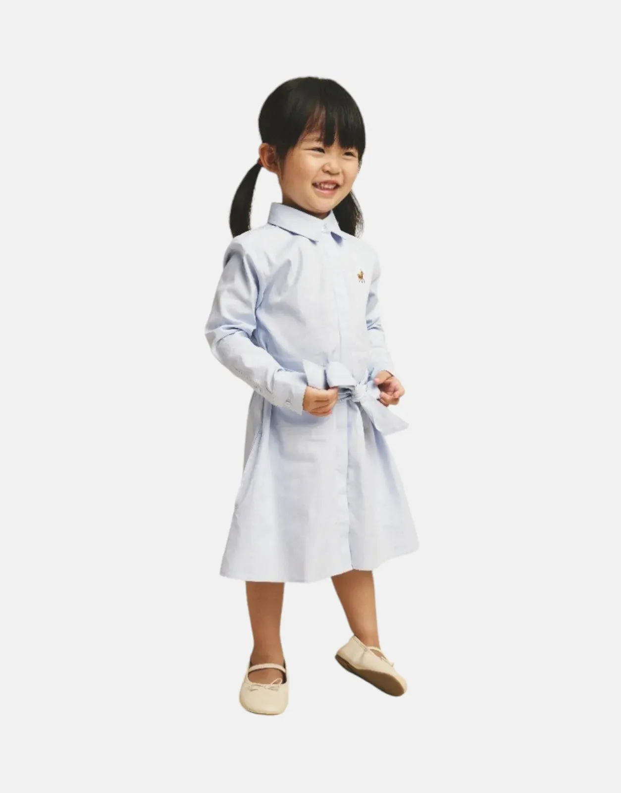 Polo Girls Harper Shirt Dress Ice Blue