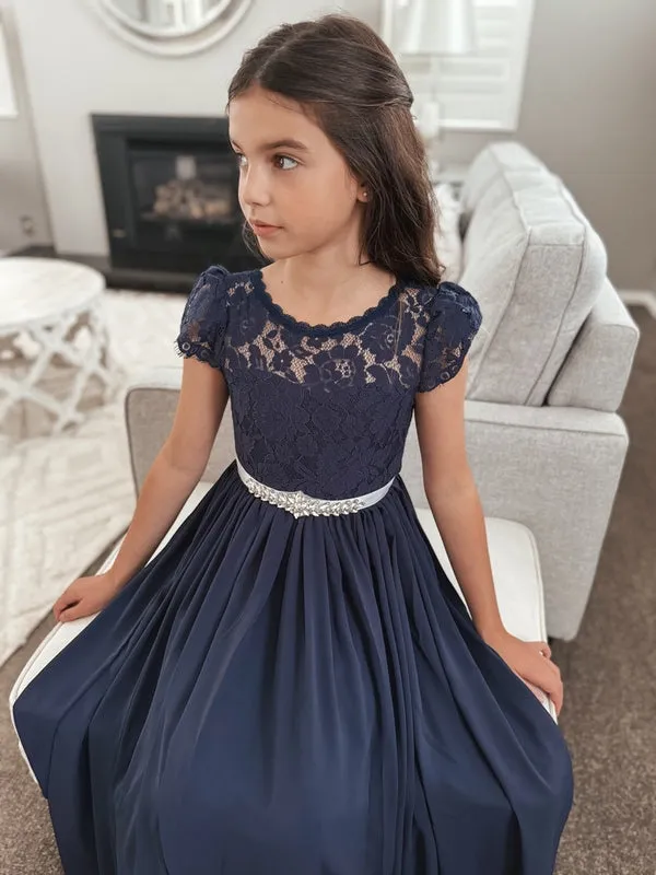 Sasha Girls Navy Blue Dress