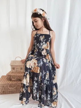 Savannah Girls Navy Maxi Dress