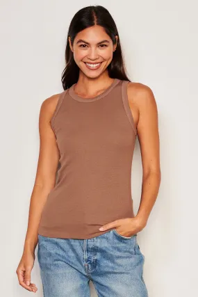 Sundry High Crew Tank in Taupe