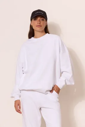 ZANE 100% ORGANIC COTTON oversized crew - Off-White